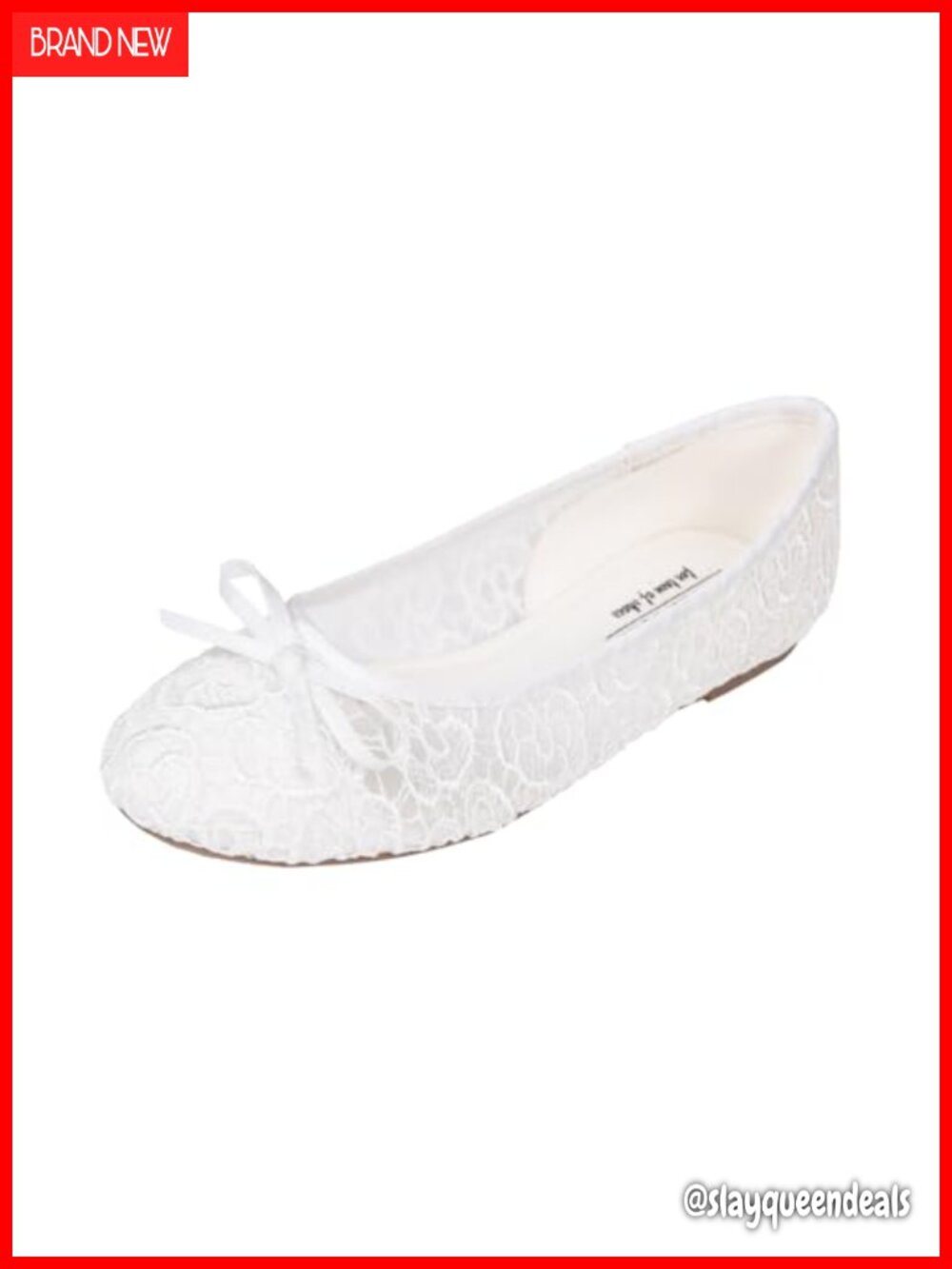Lace Crochet Ballet Flats Comfy Breathable Slip On Wedding Shoes